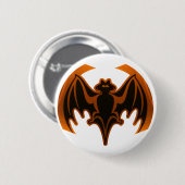 Bat Orange Das MUSEUM Zazzle Geschenke Button (Vorne & Hinten)