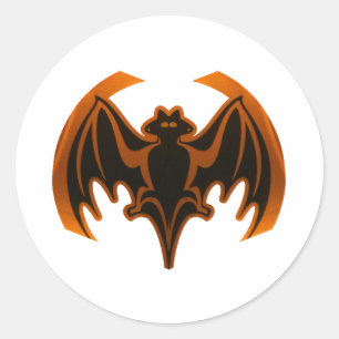 Bat Orange Das MUSEUM Zazzle Geschenke Runder Aufkleber