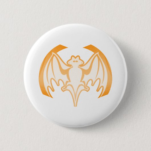 Bat Orange Inv the MUSEUM Zazzle Geschenke Button (Vorderseite)