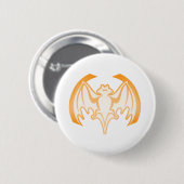 Bat Orange Inv the MUSEUM Zazzle Geschenke Button (Vorne & Hinten)
