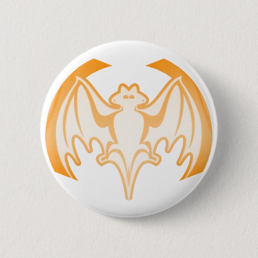 Bat Orange Inv the MUSEUM Zazzle Geschenke Button (Vorderseite)