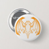 Bat Orange Inv the MUSEUM Zazzle Geschenke Button (Vorne & Hinten)