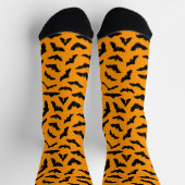 Bat Pattern Orange Halloween Socken (Oben)