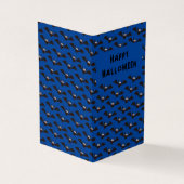 Bat Patterns Halloween Blue Classroom Exchange Car Visitenkarten (Vorderseite)