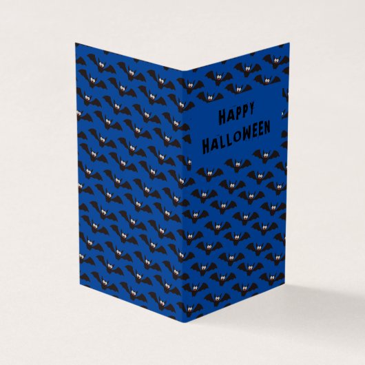 Bat Patterns Halloween Blue Classroom Exchange Car Visitenkarten (Vorderseite)