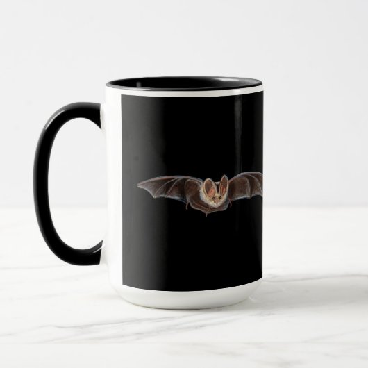 Bat Pipistrellus pipistrellus Illustration Schwarz Tasse (Links)