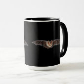 Bat Pipistrellus pipistrellus Illustration Schwarz Tasse (VorderseiteRechts)