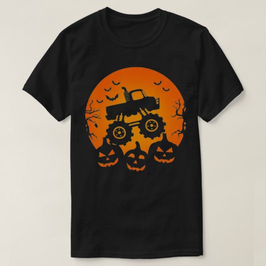 Bat Pumpkin Costume Monster Truck Halloween T-Shirt (Design vorne)