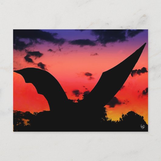 Bat Sculpture near S. Congress Bridge, Austin, TX Postkarte (Vorderseite)