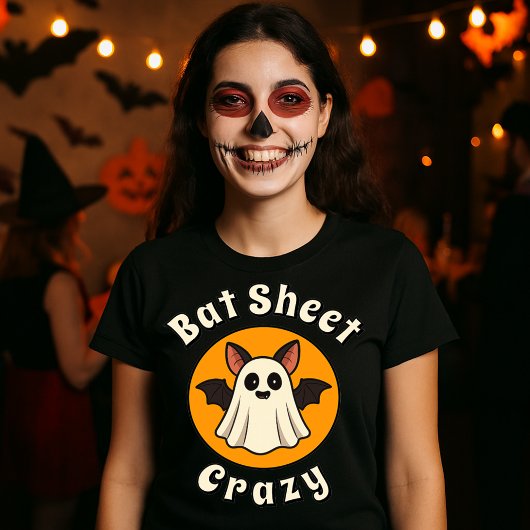 Bat Sheet Crazy Funny Halloween T-Shirt
