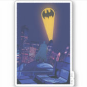 Bat Signal Over Gotham Aufkleber (Vorderseite)