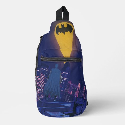 Bat Signal Over Gotham Crossbody Bag (Vorderseite)