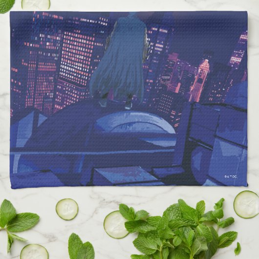 Bat Signal Over Gotham Geschirrtuch (Gefaltet)