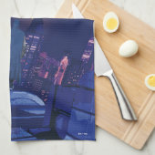 Bat Signal Over Gotham Geschirrtuch (Viertel Falte)