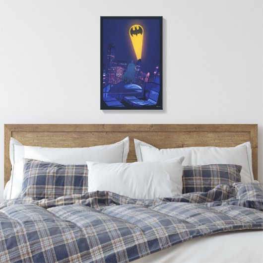 Bat Signal Over Gotham Leinwanddruck (Insitu (Schlafzimmer))