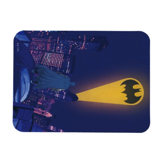 Bat Signal Over Gotham Magnet (Horizontal)