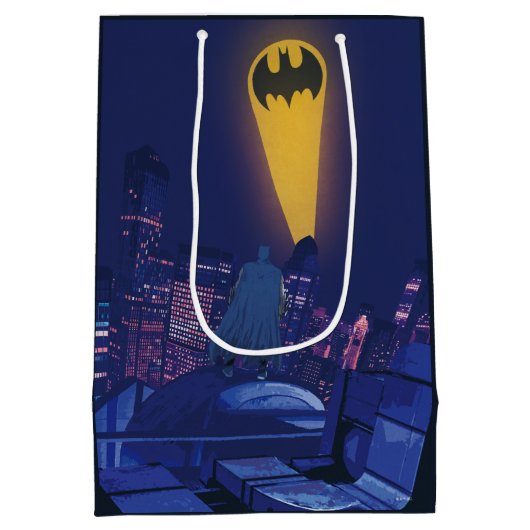 Bat Signal Over Gotham Mittlere Geschenktüte (Rückseite)