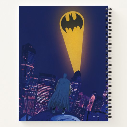 Bat Signal Over Gotham Notizblock (Rückseite)