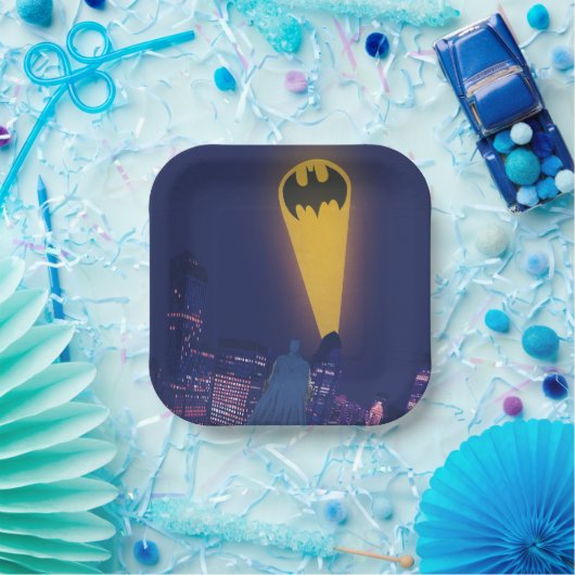 Bat Signal Over Gotham Pappteller (Party)