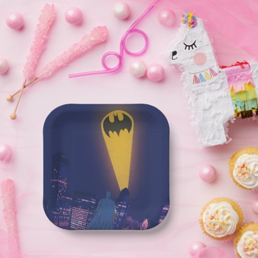 Bat Signal Over Gotham Pappteller (Party)