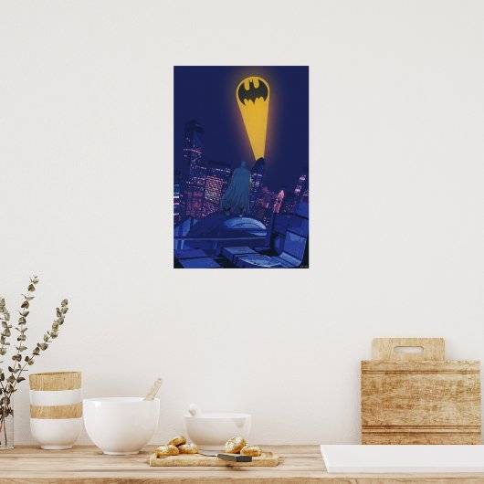 Bat Signal Over Gotham Poster (Küche)