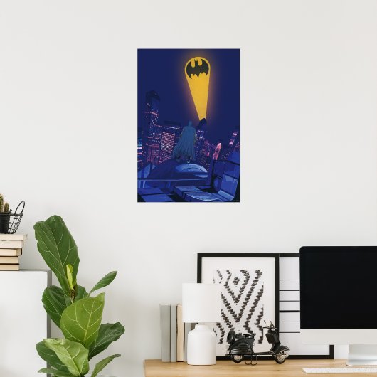 Bat Signal Over Gotham Poster (Heimbüro)