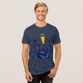 Bat Signal Over Gotham Tri-Blend Shirt (Vorderseite voll)