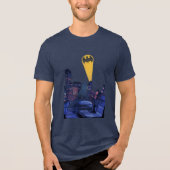 Bat Signal Over Gotham Tri-Blend Shirt (Vorderseite)