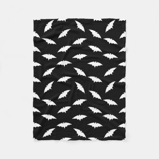 Bat Silhouette Shape Art Pattern Halloween Bats Fleecedecke (Vorderseite)