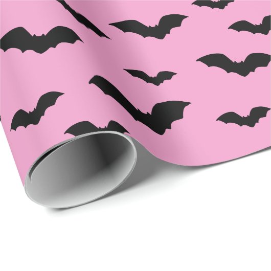 Bat silhouettes in pink geschenkpapier (Rolleneckpunkt)