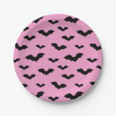 Bat silhouettes in pink pappteller (Vorderseite)