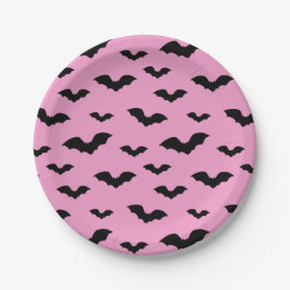 Bat silhouettes in pink pappteller
