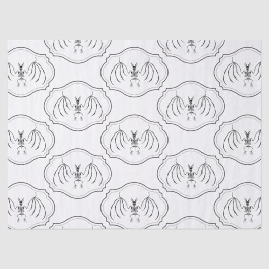 Bat Skeleton Goth Spooky Seidenpapier (Vorderseite)
