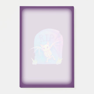 Bat Skeleton RIP Gravestone Halloween Zeichne Post-it Klebezettel