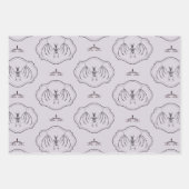 Bat Skeleton Spooky Goth Lavender Geschenkpapier Set (Vorderseite)