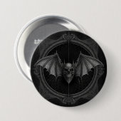 Bat Skull Gothic Dark, Ai generierte Design Button (Vorne & Hinten)