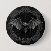 Bat Skull Gothic Dark, Ai generierte Design Button (Vorderseite)