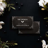 Bat & Spiderwebs Goth Halloween Wedding Details Begleitkarte
