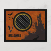 Bat, Spuk Haus Foto Rahmen und Orange Sky Postkarte (Vorderseite)