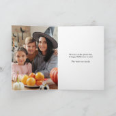 Bat Spuk House Spooky Pumpkins Foto Halloween Karte (Innenseite)