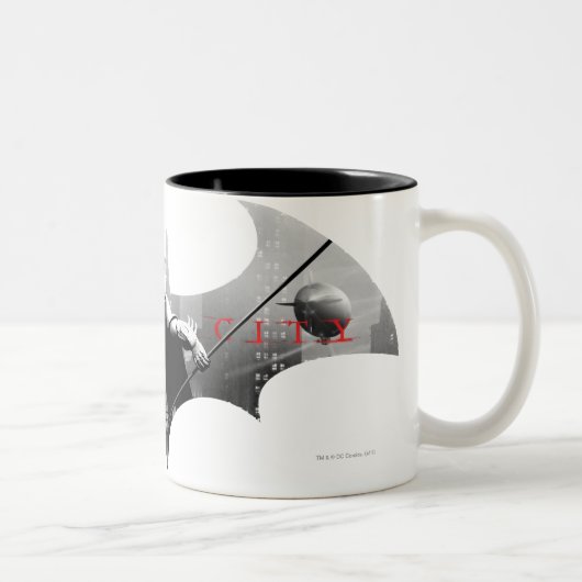 Bat Symbol für Arkham City Zweifarbige Tasse (Rechts)