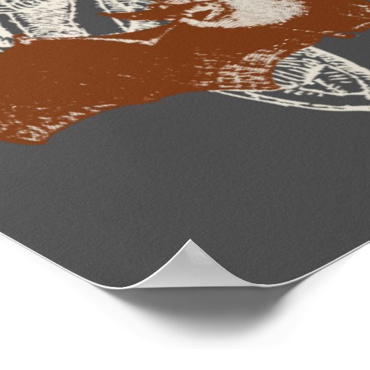 Bat Symbol Ribcage Vintag Collage Poster (Ecke)