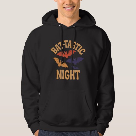 Bat-Tastic Night Flying Bat Halloween Hoodie (Vorderseite)