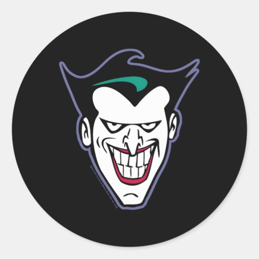Bat the Animated Series Joker Face Runder Aufkleber (Vorderseite)