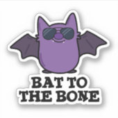 Bat to the Bone Funny Animal Puff Aufkleber (Vorderseite)