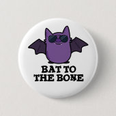 Bat to the Bone Funny Animal Puff Button (Vorderseite)