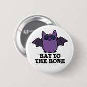 Bat to the Bone Funny Animal Puff Button (Vorne & Hinten)
