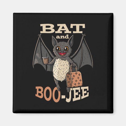 Bat und Boo-jee Boujee Halloween Kostümtrick oder Magnet (Vorne)
