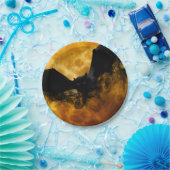 Bat und Ernte Mond fallen schwarz gelb elegant Pappteller (Party)