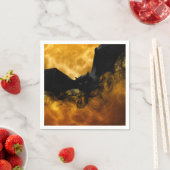 Bat und Ernte Mond fallen schwarz gelb elegant Serviette (Beispiel)